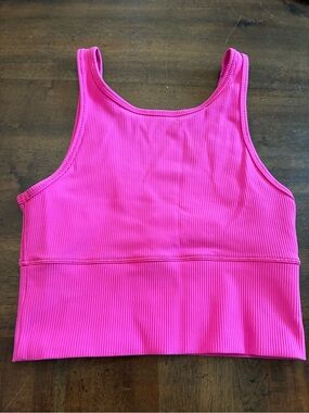 Lululemon Power Pivot Tank Top Size 2 Sonic Pink Ribbed Workout Reversible